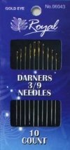 Darners 3/9 (10шт) Набір штопальних голок із золотим вушком Royal (Японія)