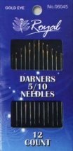 Darners 5/10 (12шт) Набір штопальних голок із золотим вушком Royal (Японія)