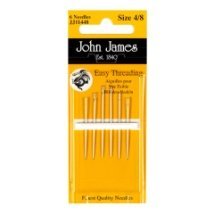 Easy Threading №4/8 (6шт) Набір легковдіваємих голок для шиття John James (Англія)
