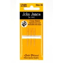 Gold Plated Tapestry/Cross Stitch №26 (3шт) Набор гобеленовых игл покрытых золотом John James (Англия)
