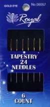 Tapestry 24 (6шт) Набір гобеленових голок для вишивання із золотим вушком Royal (Японія)
