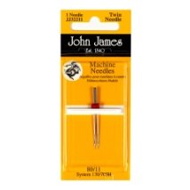 Twin Point Sewing Machine №14(90) (1шт) Набір машинних голок Подвійні John James (Англія)