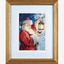 Набір для вишивання хрестиком "Пернатий друг Санти//Santa's Feathered Friend" DIMENSIONS 70-08831