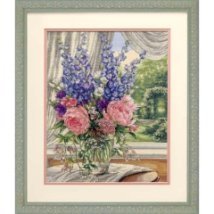 Набір для вишивання хрестиком "Піони та дельфініуми//Peonies and Delphiniums" DIMENSIONS 35257