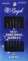 Self-threading (5шт) Набір легковдіваємих голок для шиття із золотим вушком Royal (Японія)