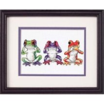 Набор для вышивания крестом "Трио лягушек//Tree Frog Trio" DIMENSIONS 16758