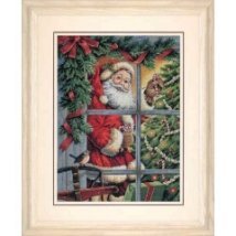 Набір для вишивання хрестиком "Цукерочка для Санти//Candy Cane Santa" DIMENSIONS 08734