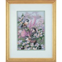 Набор для вышивания крестом "Синички весной//Chickadees in Spring" DIMENSIONS 06884