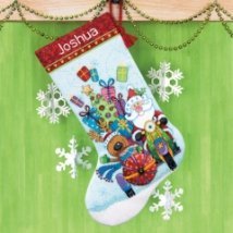 Набір для вишивання хрестиком "Мотоцикл Санти //Santa's Sidecar Stocking" DIMENSIONS 70-08867
