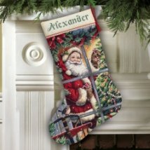 Набор для вышивания крестом "Карамельная трость//Candy Cane Santa Stocking" DIMENSIONS 08778