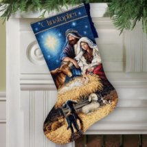 Набір для вишивання хрестиком "Свята ніч//Holy Night Stocking" DIMENSIONS 70-08838
