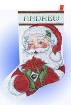 Набір для вишивання хрестиком "Winking Santa//Підморгуючий Санта" Design Works