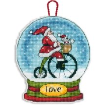 Набір для вишивання хрестиком "Прикраса Снігова куля Кохання //Love Snow Globe Ornament" DIMENSIONS 70-08903