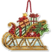 Набір для вишивання хрестиком "Прикраса Санчата//Sleigh Ornament" DIMENSIONS 70-08914
