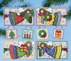 Набір для вишивання хрестиком "Folk Art Angels//Фолкові ангели" Design Works