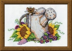 Набір для вишивання хрестиком "Watering Can Mouse//Лійка для мишеня" Design Works