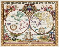 Набір для вишивання хрестиком "Olde World Map//Старовинна карта світу" Janlynn