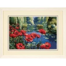 Набор для вышивания гобеленом "Маки у озера//Lakeside Poppies" DIMENSIONS 20066