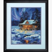 Набір для вишивання гобеленом "Зимова хатина//Winter Sky Cabin" DIMENSIONS 71-20072