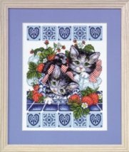 Набір для вишивання хрестиком "Strawberry Kittens//Полуничні кошенята" Design Works