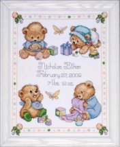 Набір для вишивання хрестиком "Baby Bears Sampler//Семплер з ведмежам" Design Works