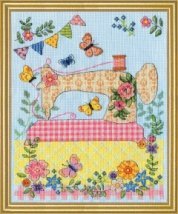 Набір для вишивання хрестиком "Sewing Machine//Швейна машинка" Design Works
