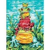 Набір для малювання фарбами по номерам "Жаби//Frog Pile-Up" DIMENSIONS