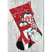 Набір для вишивання гобеленом "Святкові пінгвіни//Holiday Penguins Stocking" DIMENSIONS 71-09158