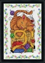 Набір для вишивання хрестиком "Sewing Cat//Швейний кіт" Design Works
