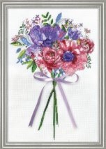 Набір для вишивання хрестиком "Flowers and Lace//Букет зі стрічкою" Design Works