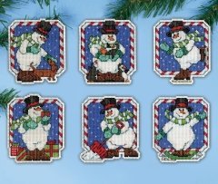 Набір для вишивання хрестиком "Candy Cane Snowmen//Льодяникові сніговики" Design Works