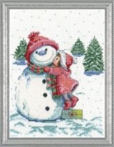 Набір для вишивання хрестиком "Red Hat Snowman//Сніговик з червоним капелюхом" Design Works