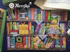Набір для вишивання хрестиком "Книжкова полиця" Мережка