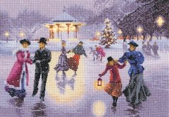 Набір для вишивання хрестиком "Різдвяне катання//Christmas Skaters" Heritage Crafts