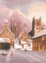Набір для вишивання хрестиком "Засніжене село//Snowy Village" Heritage Crafts