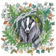 Набір для вишивання хрестиком "Борсук//Badger" Heritage Crafts