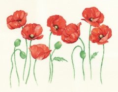 Схема для вышивания крестом "Маки//Poppies" Heritage Crafts
