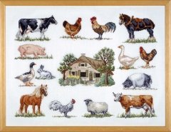 Набор для вышивания "Животные на ферме (Animals at the farm)" PERMIN