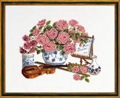 Набір для вишивання "Троянди та скрипка (Roses & fiddle)" Eva Rosenstand
