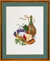 Набір для вишивання "Сир і червоне вино (Cheese & redwine)" Eva Rosenstand