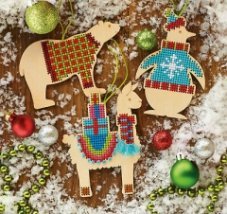 Набір для вишивання хрестиком "Тварини//Animal Wood Ornaments" DIMENSIONS 70-08983
