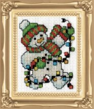 Набір для вишивання хрестиком "Snowman Lights//Гирлянда і сніговик" Design Works