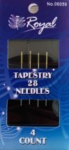 Tapestry 28 (4шт) Набір гобеленових голок для вишивання із золотим вушком Royal (Японія)