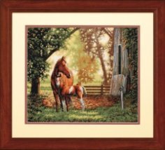 Набір для вишивання хрестиком "Mare and Foal//Кобила та лоша" DIMENSIONS
