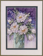 Набір для вишивання хрестиком "White Peonies//Білі півонії" DIMENSIONS