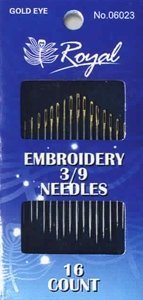 Embroidery 3/9 (16шт) Набор игл для вышивания гладью с золотым ушком Royal (Япония)