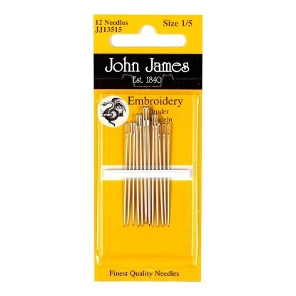 Embroidery №5/10 (16шт) Набір голок для вишивки гладдю John James (Англія)