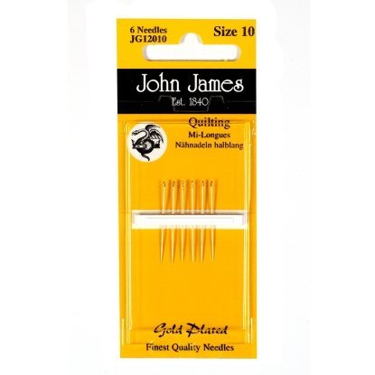 Gold Plated Quilting №12 (6шт) Набір квілтінгових голок покритих золотом John James (Англія)