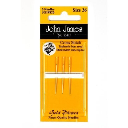 Gold Plated Tapestry/Cross Stitch №28 (3шт) Набір гобеленових голок покритих золотом John James (Англія)
