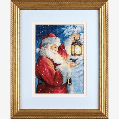 Набір для вишивання хрестиком "Пернатий друг Санти//Santa's Feathered Friend" DIMENSIONS 70-08831